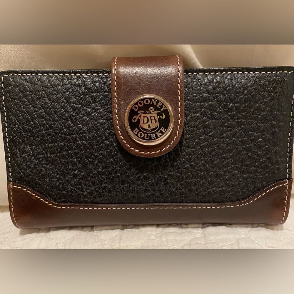 Dooney & Bourke Black and Brown Leather Wallet